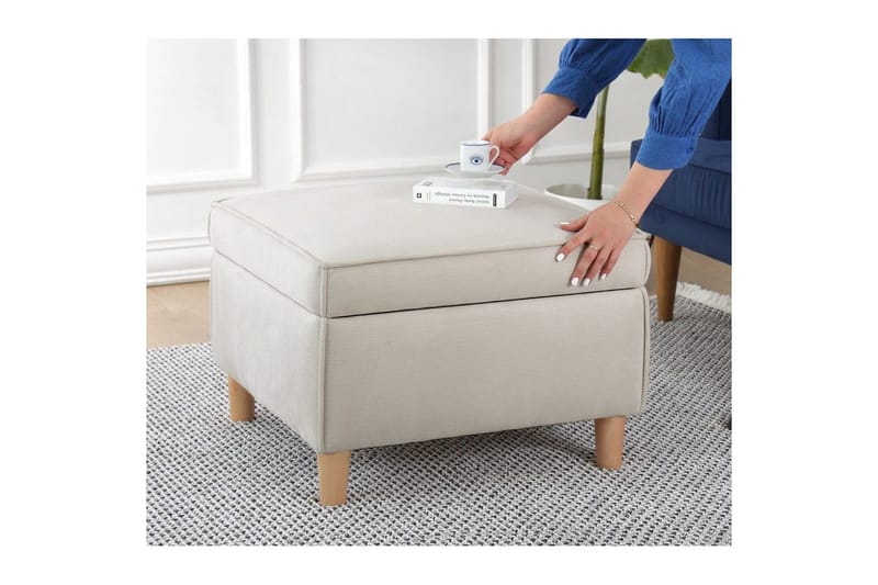 Puf Veyacen Creme - Creme - Møbler - Stole & lænestole - Taburet & skammel - Puf