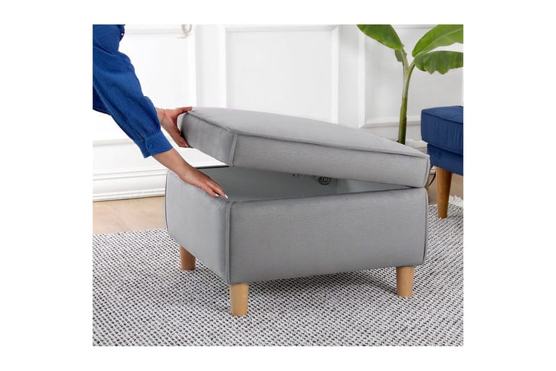 Puf Veyacen Grå - Grå - Møbler - Stole & lænestole - Taburet & skammel - Puf