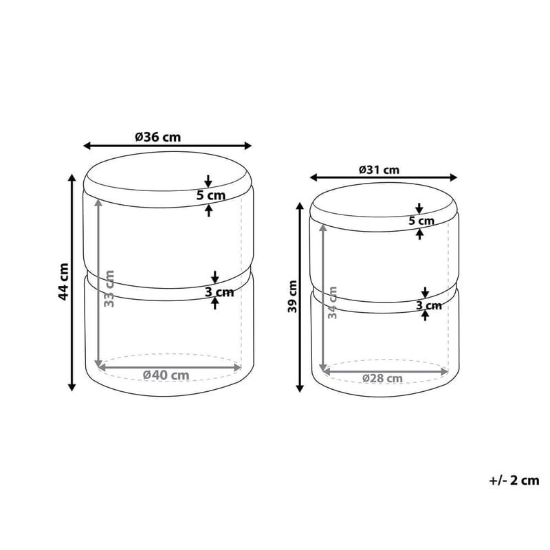 Puf Wichita 2-pak - Rosa, guld - Møbler - Stole & lænestole - Taburet & skammel - Ottoman