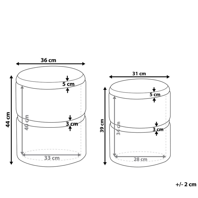 Puf Wichita 2-pak - Brun, Guld - Møbler - Stole & lænestole - Taburet & skammel - Ottoman