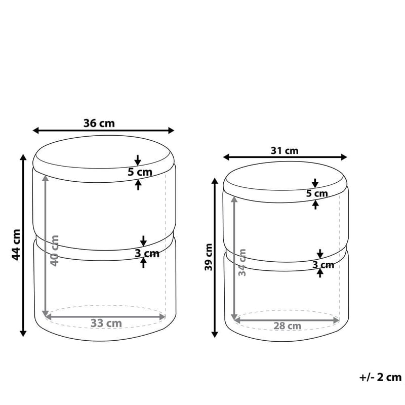 Puf Wichita 2-pak - Brun, Guld - Møbler - Stole & lænestole - Taburet & skammel - Ottoman