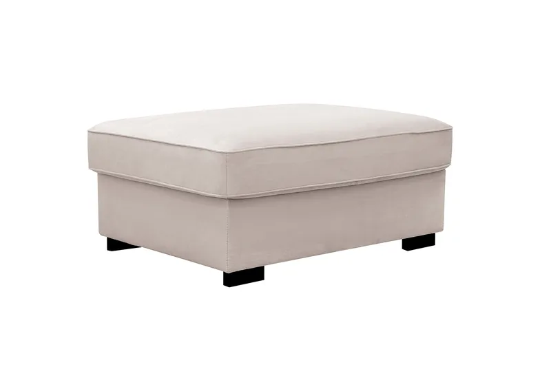 Rossita Fodskammel i Fløjl - Beige - Møbler - Stole & lænestole - Taburet & skammel - Puf