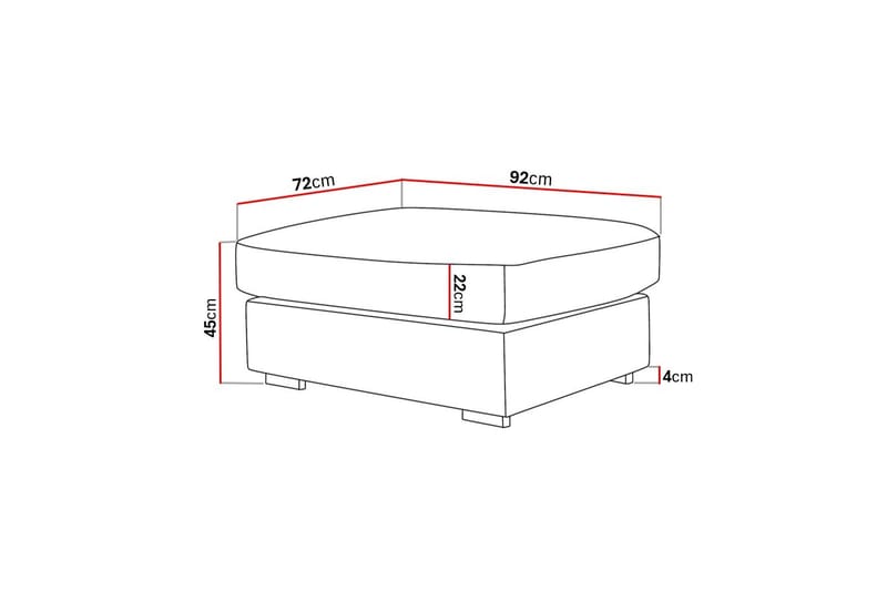 Rossita lyx Fodskammel - Grå Chenille - Møbler - Stole & lænestole - Taburet & skammel - Puf