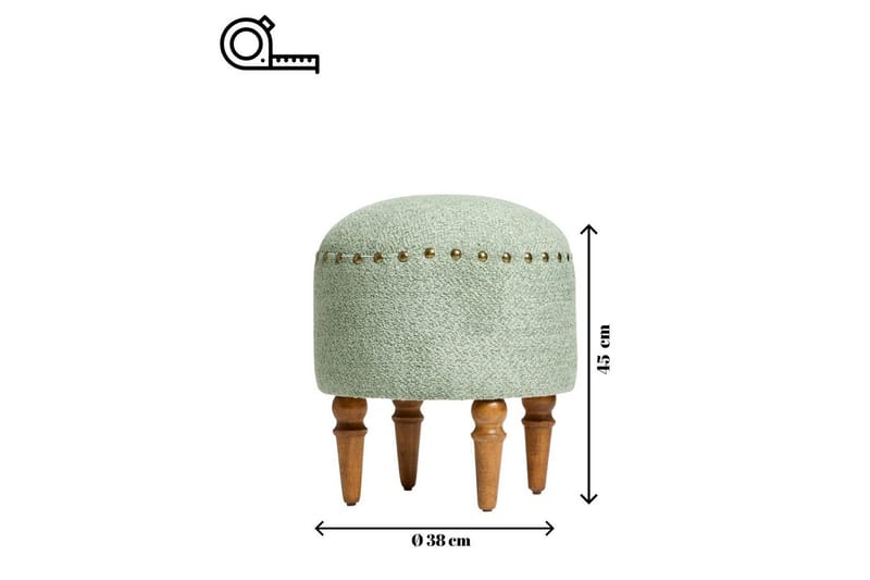 Rubby Fodskammel 38 cm - Grøn - Møbler - Stole & lænestole - Taburet & skammel - Puf