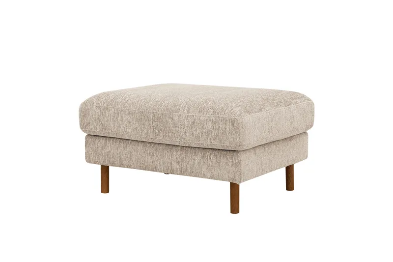 Scandi fodskammel i chenille, Beige
