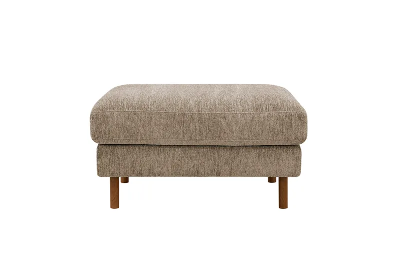 Scandi fodskammel i chenille, Mørk beige