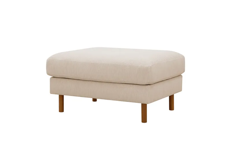 Scandi fodskammel i Jernbanefløjl, Beige
