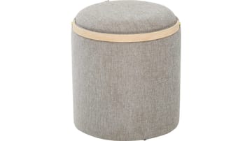Serano puf med træhåndtag 40 cm rund - Grå - Møbler - Stole & lænestole - Taburet & skammel - Ottoman