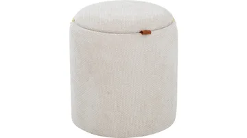 Serano puf med træhåndtag 40 cm rund - Beige - Møbler - Stole & lænestole - Taburet & skammel - Ottoman
