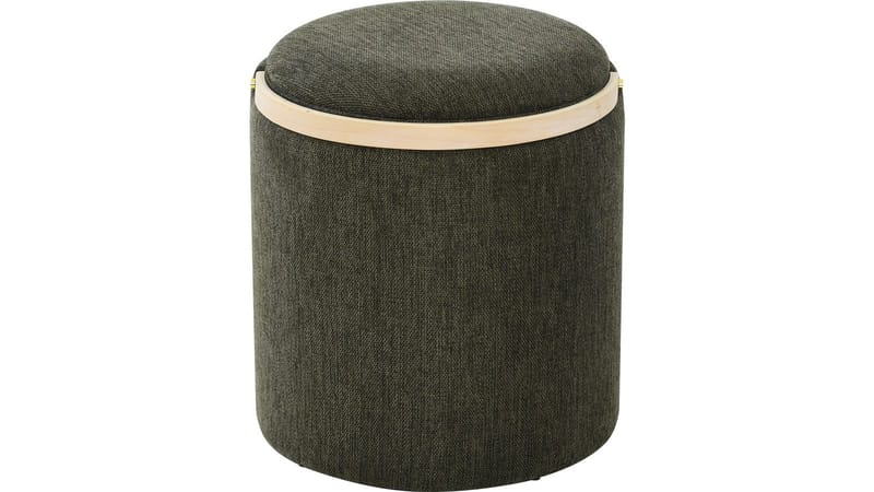 Serano puff med træhåndtag 40 cm rund - Grøn - Møbler - Stole & lænestole - Taburet & skammel - Ottoman