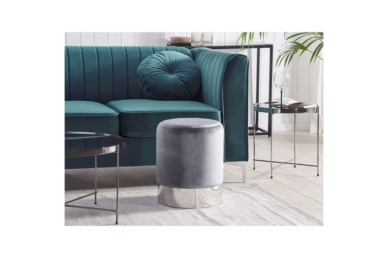 Siddeskammel Brigitte Grå/Sølv - Grå/Sølv - Møbler - Stole & lænestole - Taburet & skammel - Ottoman