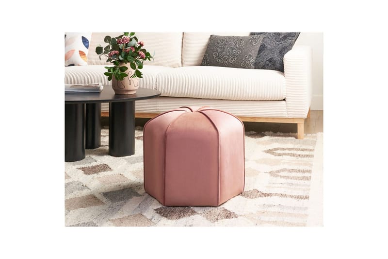 Siddeskammel Wishek Rosa - Rosa - Møbler - Stole & lænestole - Taburet & skammel - Ottoman