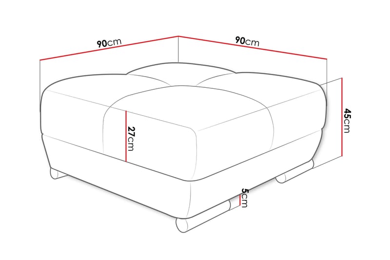 Simerly Fodskammel 90 cm - Gul - Møbler - Stole & lænestole - Taburet & skammel - Puf