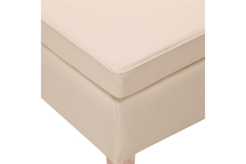 skammel med træben stof cremefarvet - Creme - Møbler - Stole & lænestole - Taburet & skammel - Puf