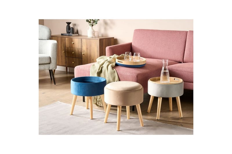 Skammel Neely Beige - Beige - Møbler - Stole & lænestole - Taburet & skammel - Puf