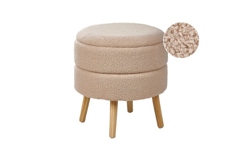Skammel Okaton Beige/lyst træ - Beige/lyst træ - Møbler - Stole & lænestole - Taburet & skammel - Puf