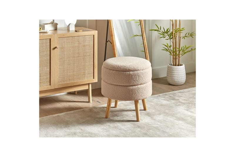 Skammel Okaton Beige/lyst træ - Beige/lyst træ - Møbler - Stole & lænestole - Taburet & skammel - Puf
