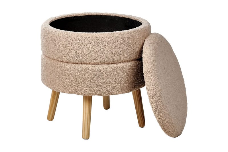 Skammel Okaton Beige/lyst træ - Beige/lyst træ - Møbler - Stole & lænestole - Taburet & skammel - Puf