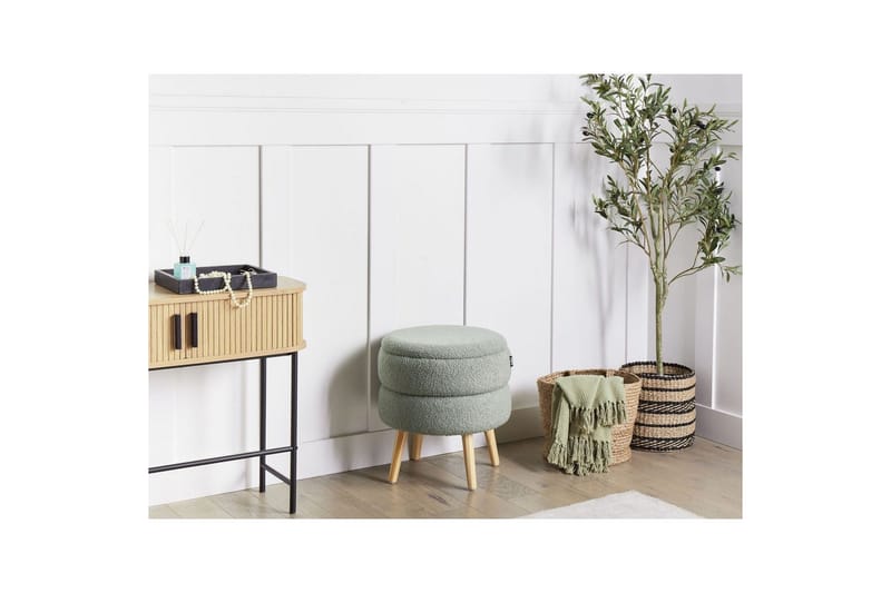 Skammel Okaton Grønt/lyst træ - Grønt/lyst træ - Møbler - Stole & lænestole - Taburet & skammel - Puf