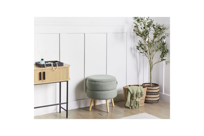 Skammel Okaton Grønt/lyst træ - Grønt/lyst træ - Møbler - Stole & lænestole - Taburet & skammel - Puf