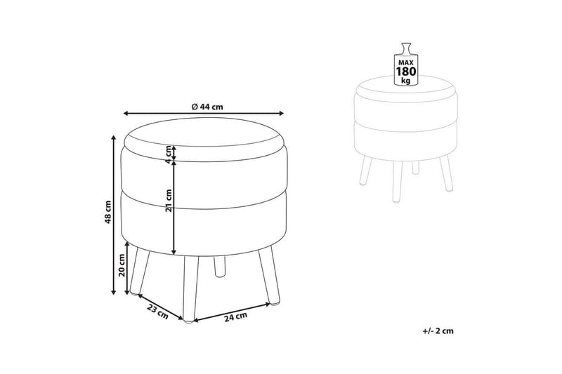 Skammel Okaton Hvid/lyst træ - Hvid/lyst træ - Møbler - Stole & lænestole - Taburet & skammel - Puf