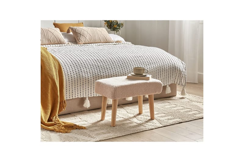 Skammel Takoma Beige/lyst træ - Beige/lyst træ - Møbler - Stole & lænestole - Taburet & skammel - Puf