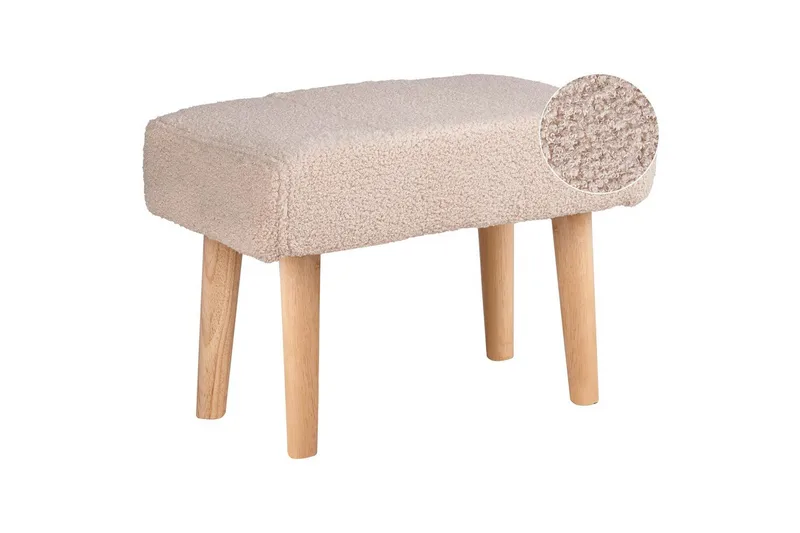 Skammel Takoma Beige/lyst træ - Beige/lyst træ - Møbler - Stole & lænestole - Taburet & skammel - Puf