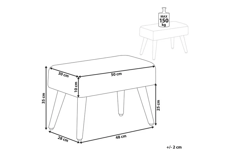 Skammel Takoma Hvid/lyst træ - Hvid/lyst træ - Møbler - Stole & lænestole - Taburet & skammel - Puf
