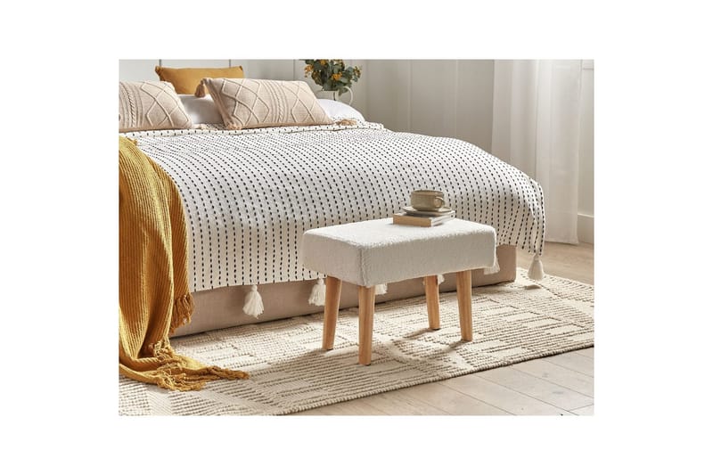 Skammel Takoma Hvid/lyst træ - Hvid/lyst træ - Møbler - Stole & lænestole - Taburet & skammel - Puf