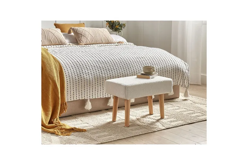 Skammel Takoma Hvid/lyst træ - Hvid/lyst træ - Møbler - Stole & lænestole - Taburet & skammel - Puf