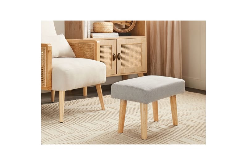 Skammel Takoma II Grå/lyst træ - Grå/lyst træ - Møbler - Stole & lænestole - Taburet & skammel - Puf