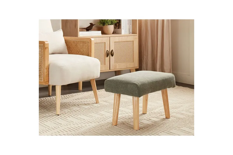 Skammel Takoma II Grønt/lyst træ - Grønt/lyst træ - Møbler - Stole & lænestole - Taburet & skammel - Puf