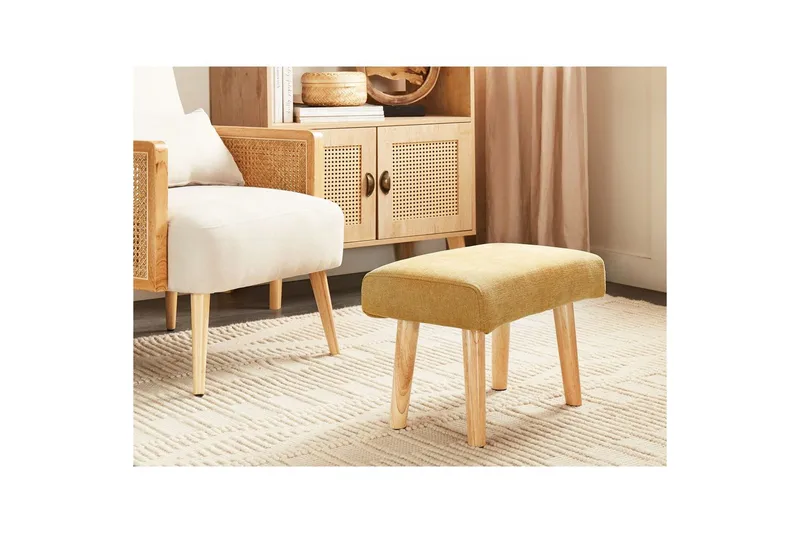 Skammel Takoma II Gul/lyst træ - Gul/lyst træ - Møbler - Stole & lænestole - Taburet & skammel - Puf