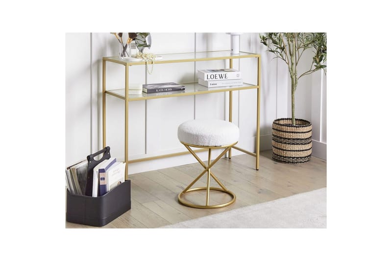 Skammel Presho Hvid/guld - Hvid/guld - Møbler - Stole & lænestole - Taburet & skammel - Puf
