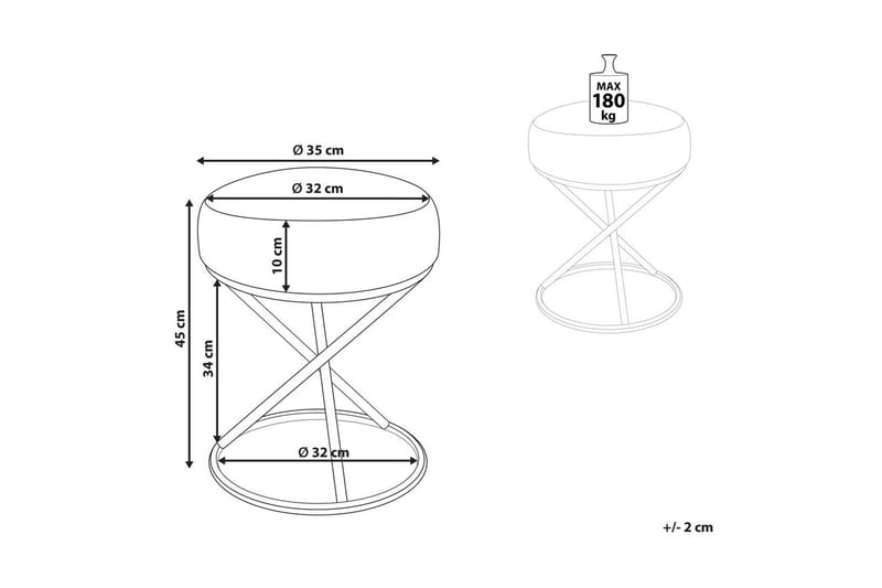 Skammel Presho Hvid/guld - Hvid/guld - Møbler - Stole & lænestole - Taburet & skammel - Puf