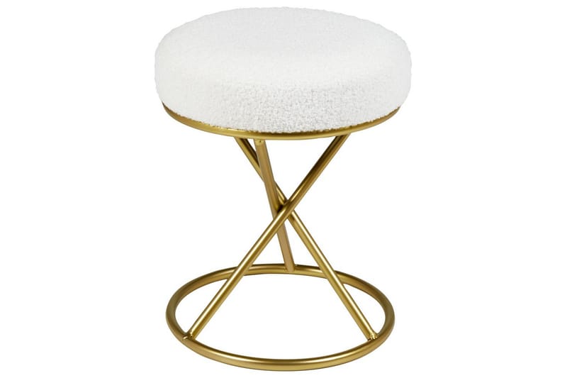 Skammel Presho Hvid/guld - Hvid/guld - Møbler - Stole & lænestole - Taburet & skammel - Puf