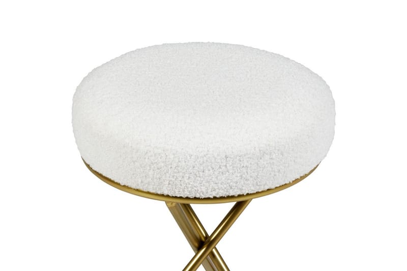 Skammel Presho Hvid/guld - Hvid/guld - Møbler - Stole & lænestole - Taburet & skammel - Puf