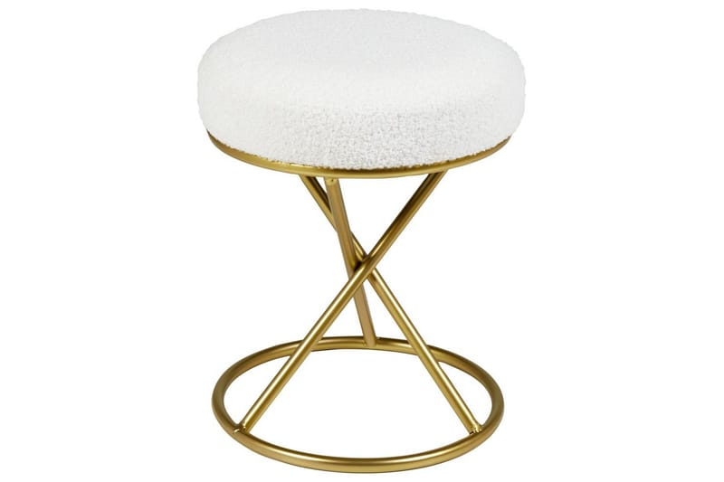 Skammel Presho Hvid/guld - Hvid/guld - Møbler - Stole & lænestole - Taburet & skammel - Puf