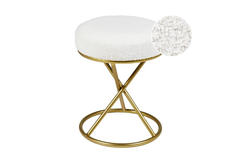 Skammel Presho Hvid/guld, Hvid/guld