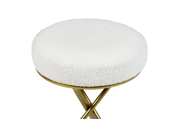 Skammel Presho Hvid/guld - Hvid/guld - Møbler - Stole & lænestole - Taburet & skammel - Puf