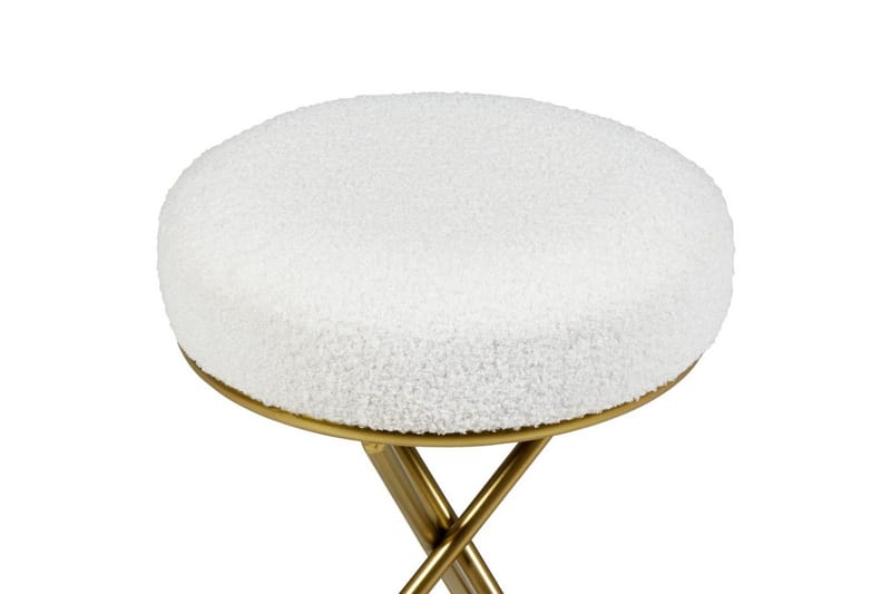 Skammel Presho Hvid/guld - Hvid/guld - Møbler - Stole & lænestole - Taburet & skammel - Puf