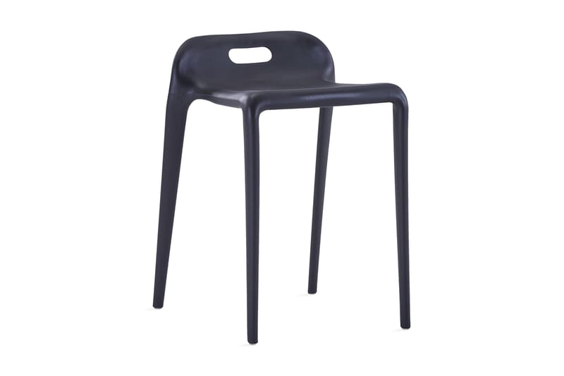 Stabelbare Taburetter 4 Stk. Plastik Sort - Sort - Møbler - Stole & lænestole - Taburet & skammel