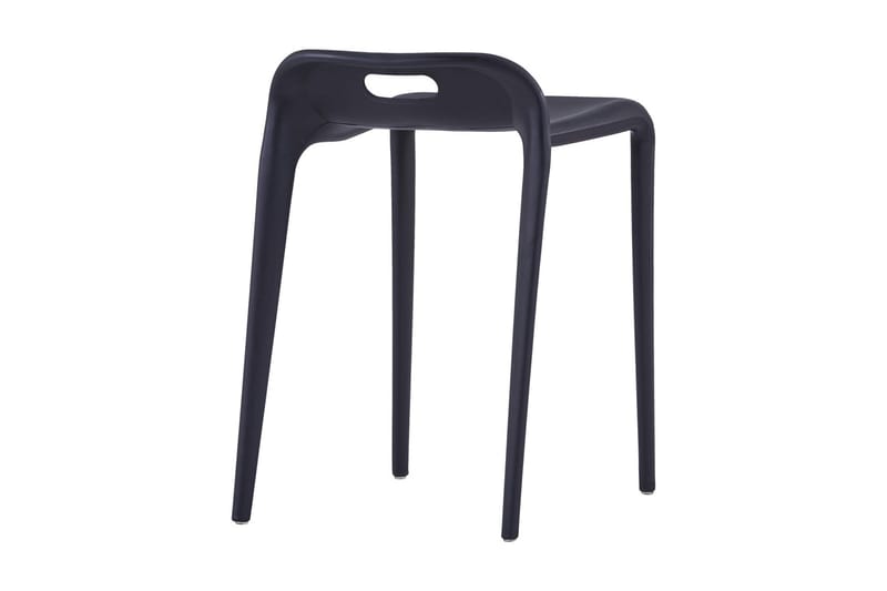 Stabelbare Taburetter 4 Stk. Plastik Sort - Sort - Møbler - Stole & lænestole - Taburet & skammel