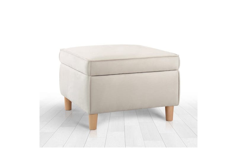 Sufian Fodskammel 63 cm - Cremevhid - Møbler - Stole & lænestole - Taburet & skammel - Puf
