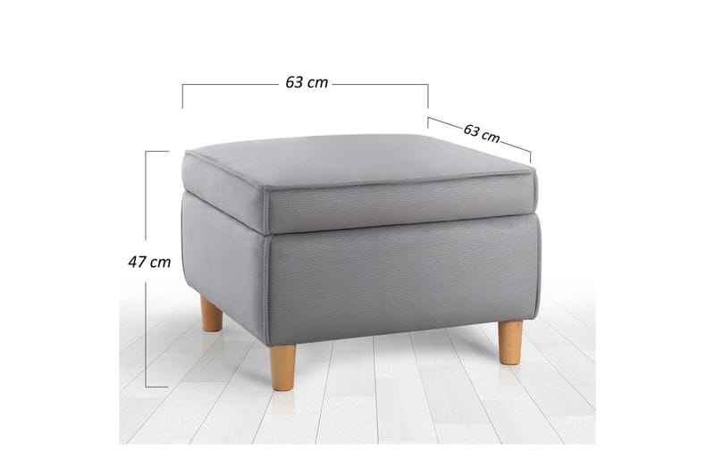 Sufian Fodskammel 63 cm - Grå - Møbler - Stole & lænestole - Taburet & skammel - Puf