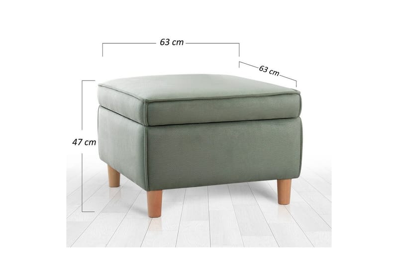 Sufian Fodskammel 63 cm - Grøn - Møbler - Stole & lænestole - Taburet & skammel - Puf