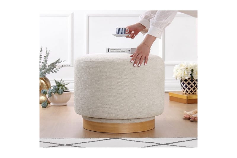 Sufian Sækkestol Outdoor 55 cm - Cremevhid - Møbler - Stole & lænestole - Taburet & skammel - Ottoman