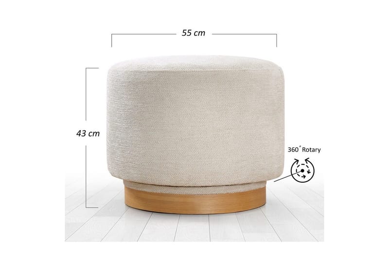 Sufian Sækkestol Outdoor 55 cm - Cremevhid - Møbler - Stole & lænestole - Taburet & skammel - Ottoman