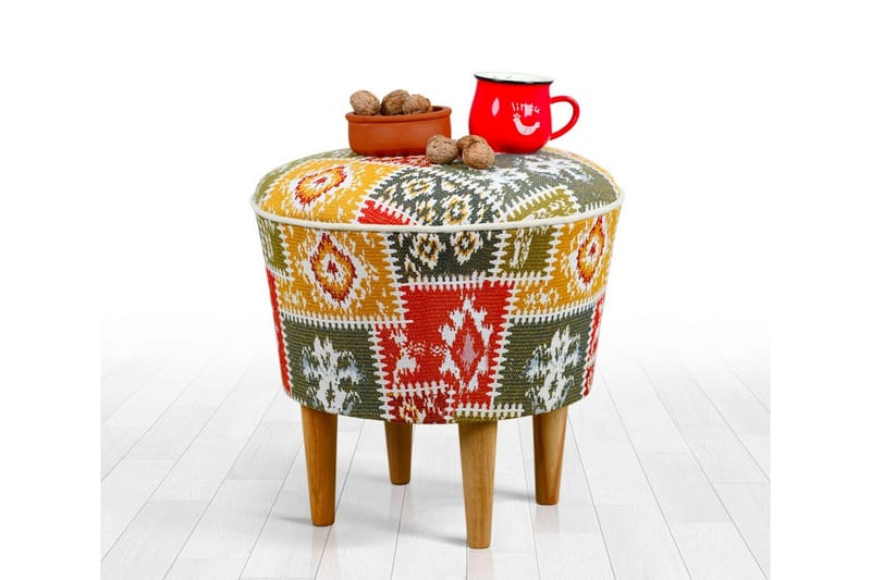 Sweetwater Siddepuf 42 cm - Beige/Rød - Møbler - Stole & lænestole - Taburet & skammel - Ottoman