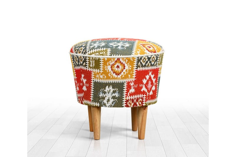 Sweetwater Siddepuf 42 cm - Beige/Rød - Møbler - Stole & lænestole - Taburet & skammel - Ottoman